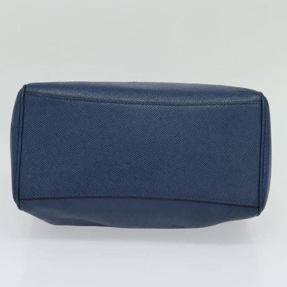 Coach Hand Bag Leather 2way Blue Gold Auth bs24027 - Picture 9 of 16